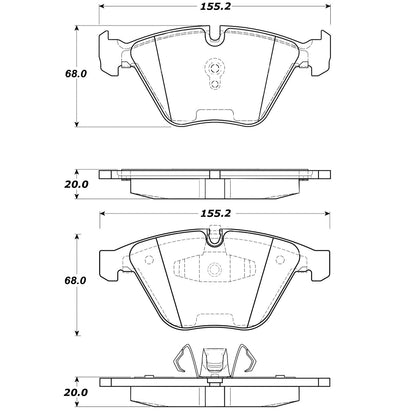 StopTech Street Brake Pads; Front With Shims