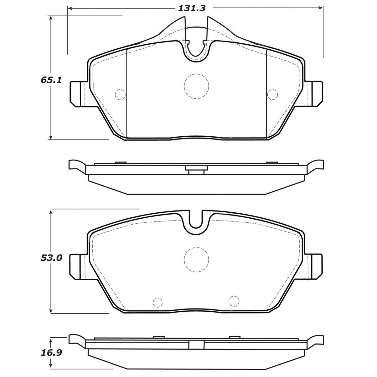 StopTech Street Brake Pads; Front With Shims
