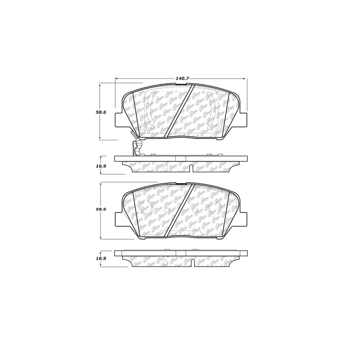 StopTech Street Brake Pads; Front With Shims