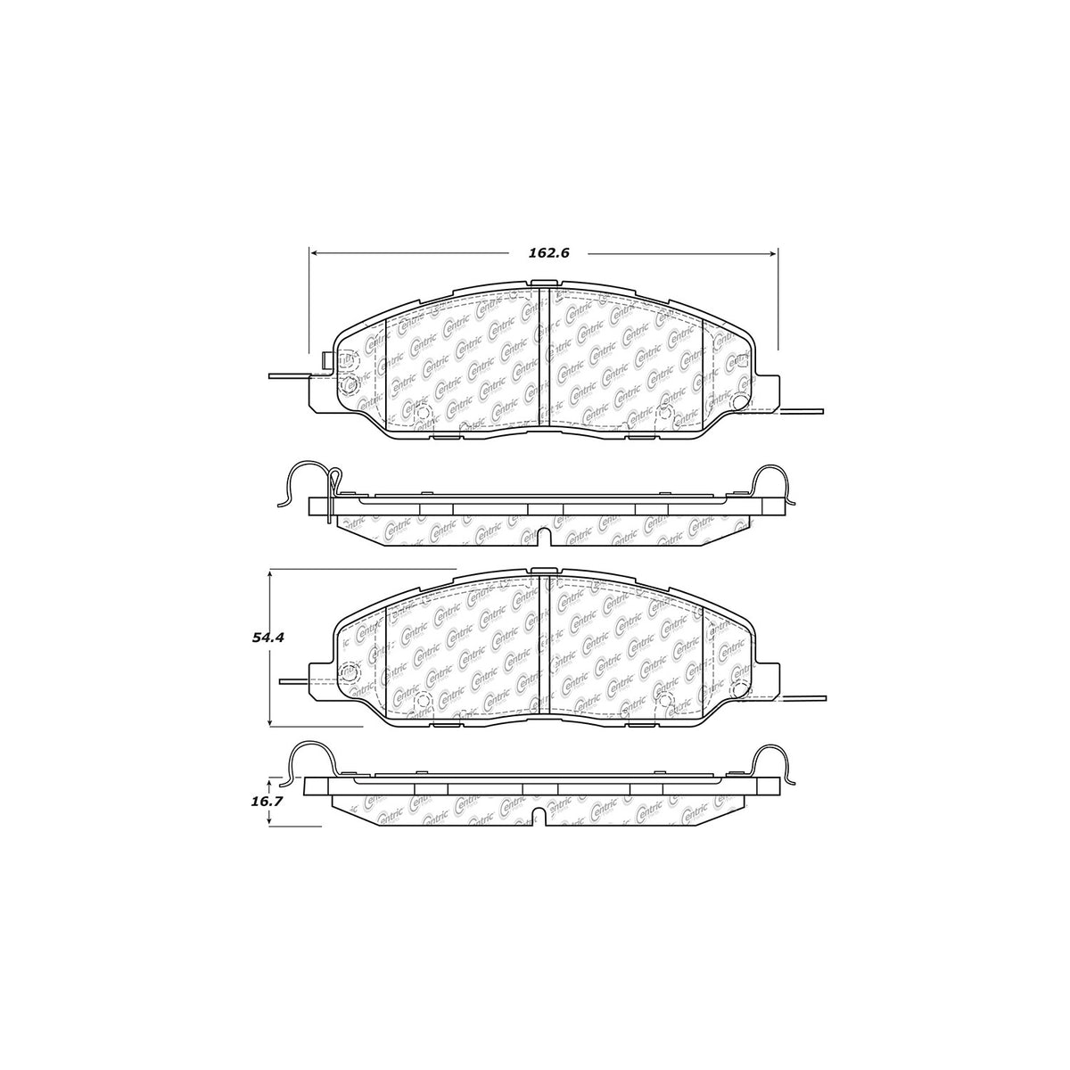 StopTech Street Brake Pads; Front With Shims