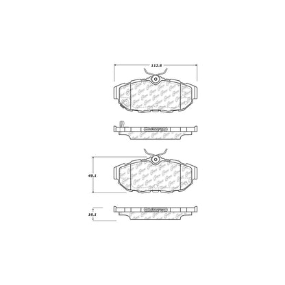 StopTech Street Brake Pads; Rear With Shims