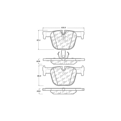 StopTech Street Brake Pads; Rear With Shims