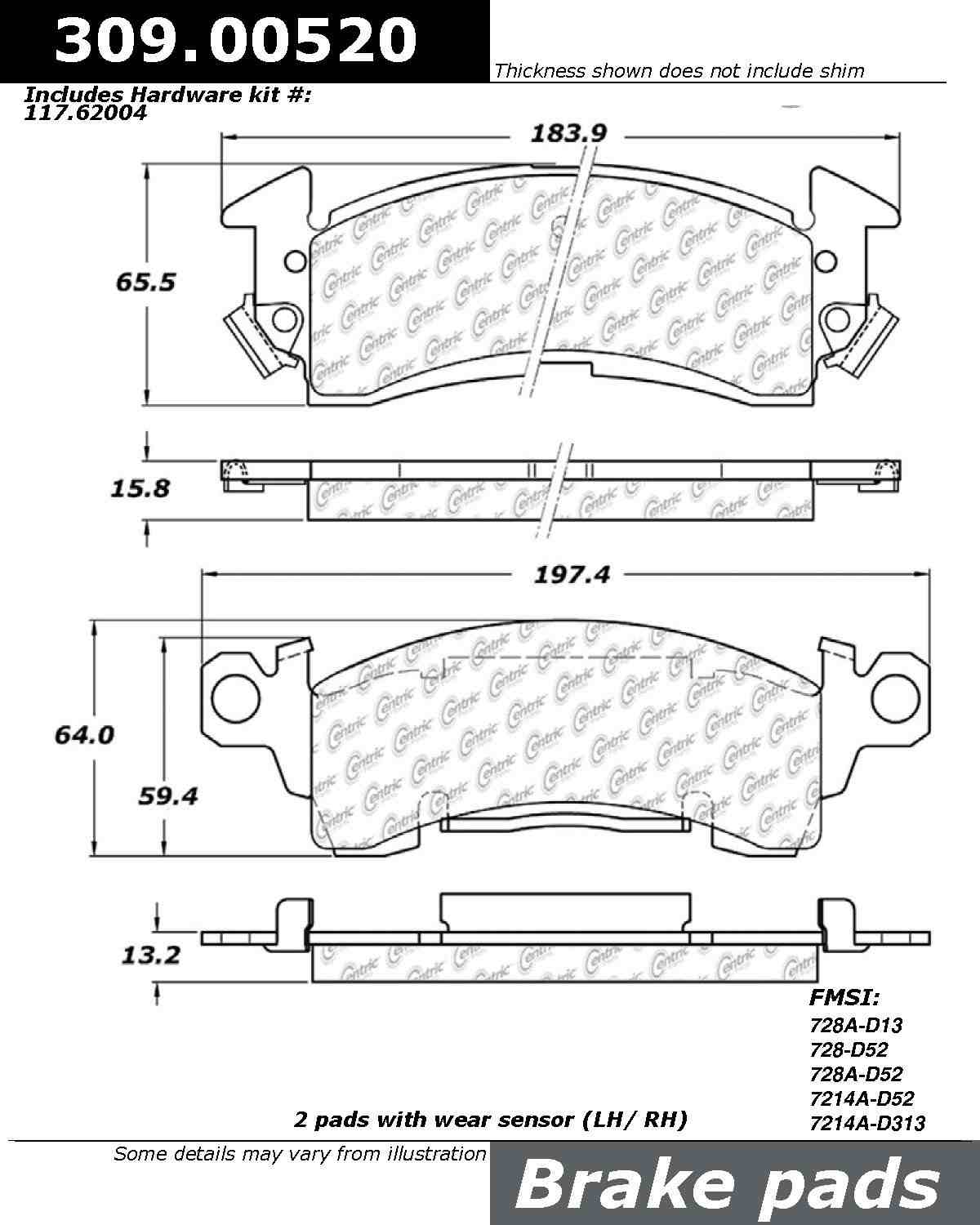StopTech Sport Brake Pads With Shims And Hardware