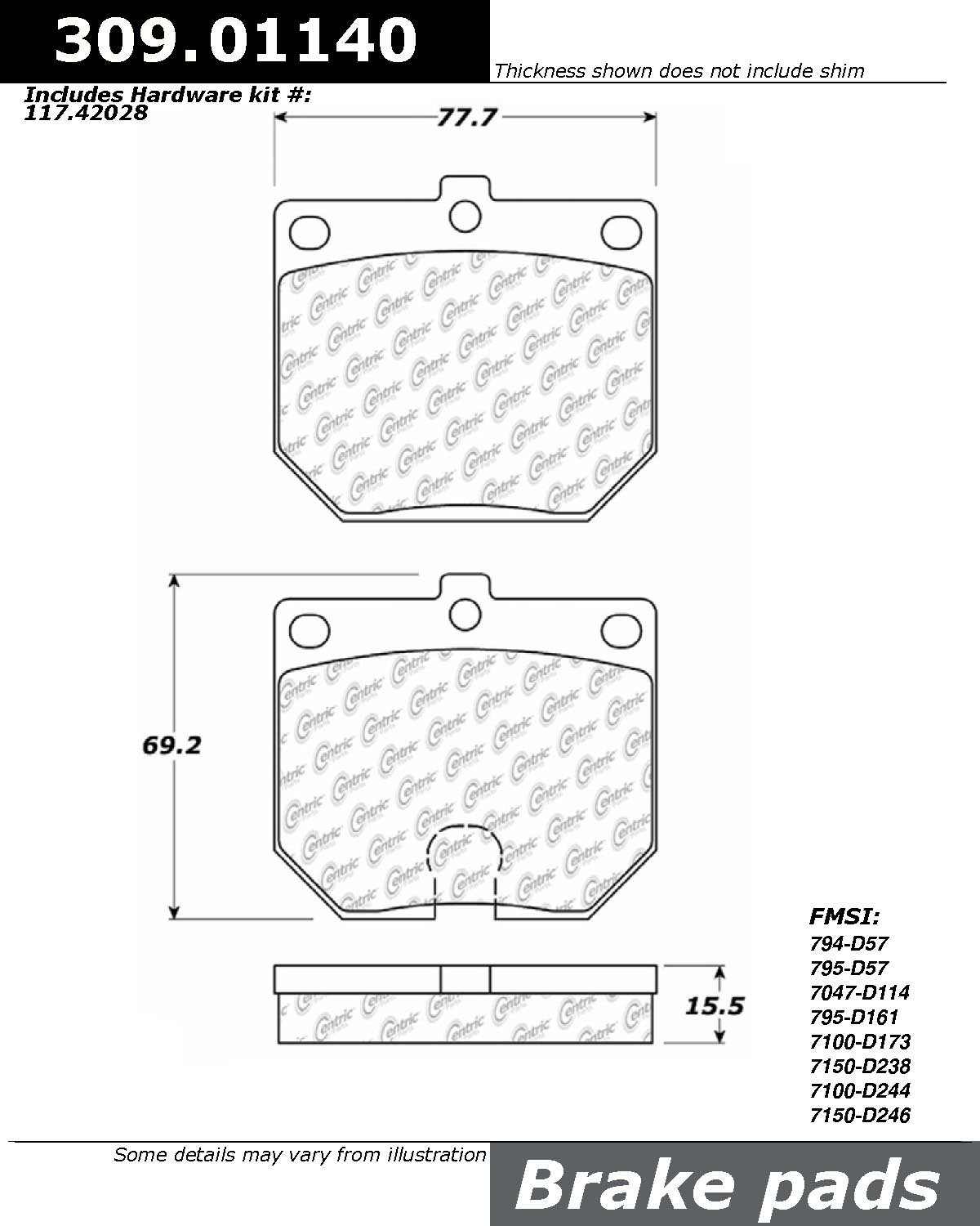 StopTech Sport Brake Pads With Shims And Hardware