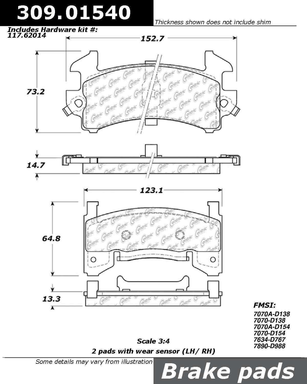 StopTech Sport Brake Pads With Shims And Hardware
