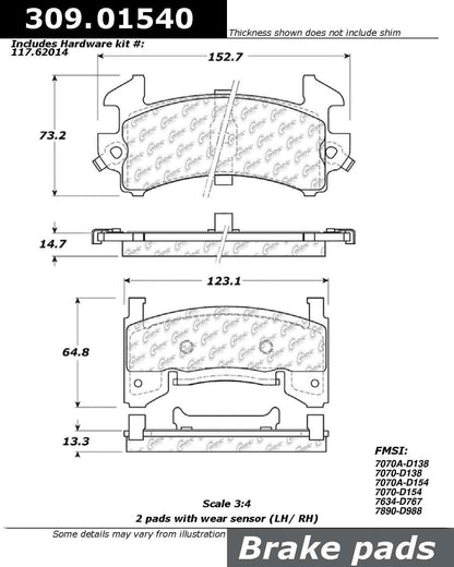 StopTech Sport Brake Pads With Shims And Hardware