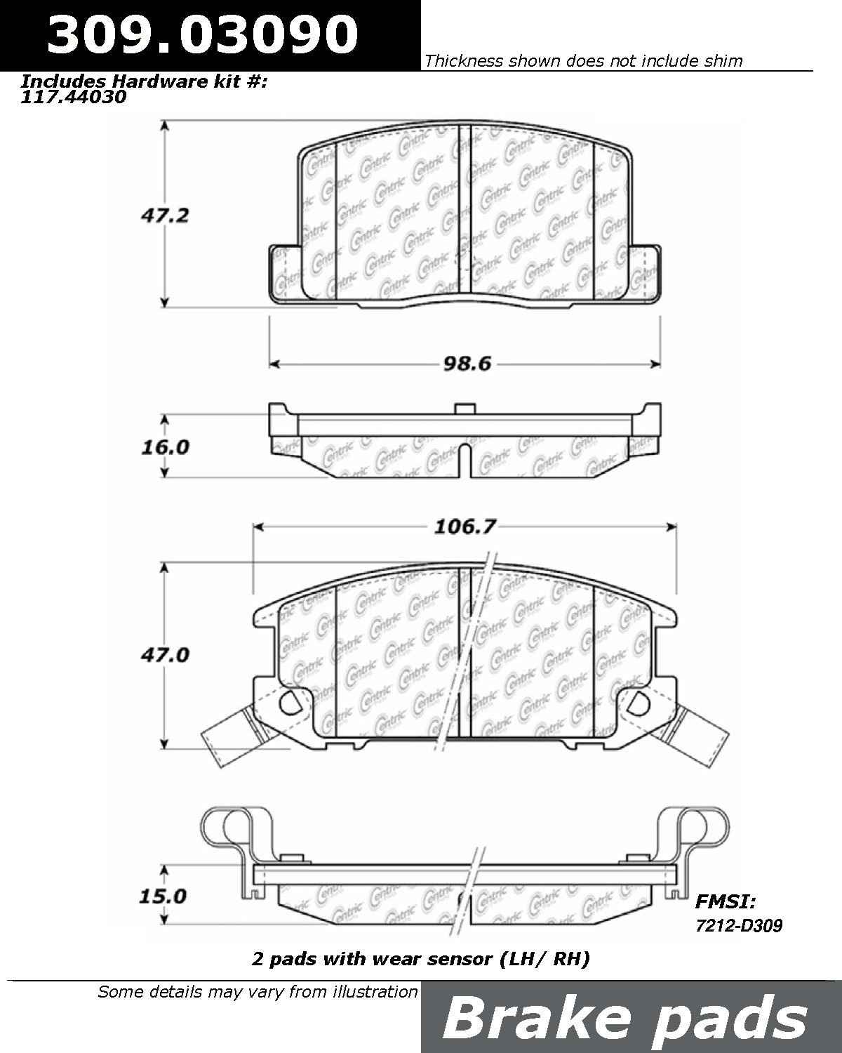 StopTech  Sport Brake Pads With Shims And Hardware