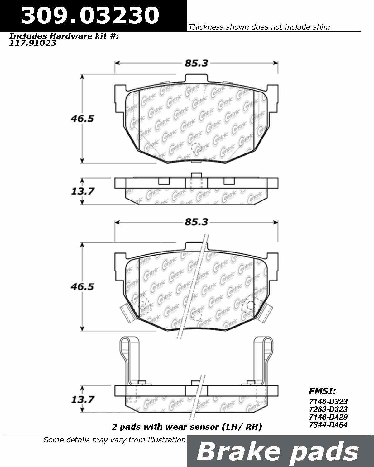 StopTech Sport Brake Pads With Shims And Hardware