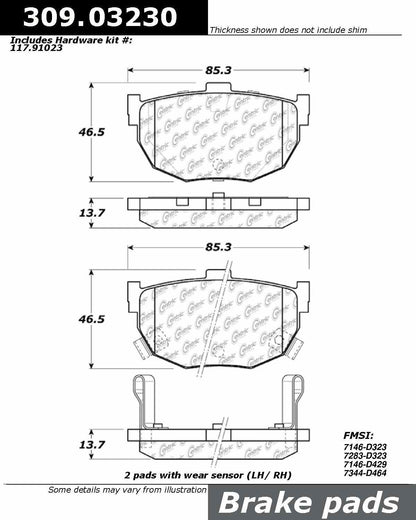 StopTech Sport Brake Pads With Shims And Hardware