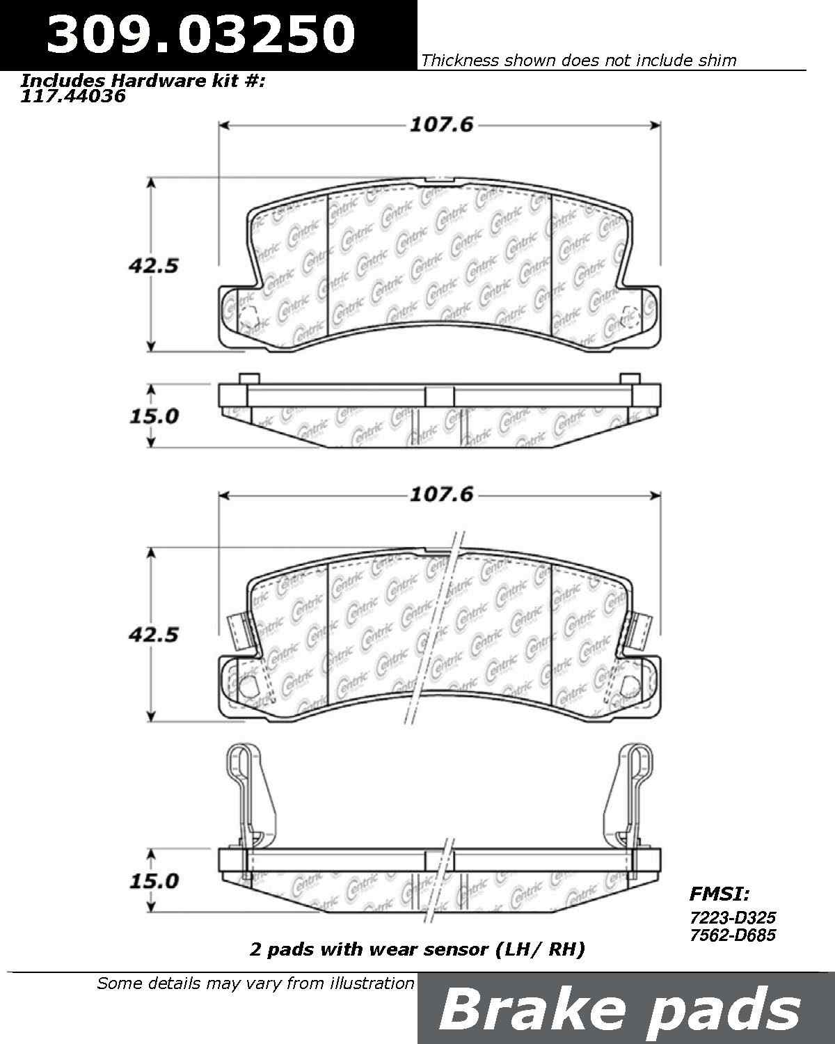 StopTech Sport Brake Pads With Shims And Hardware