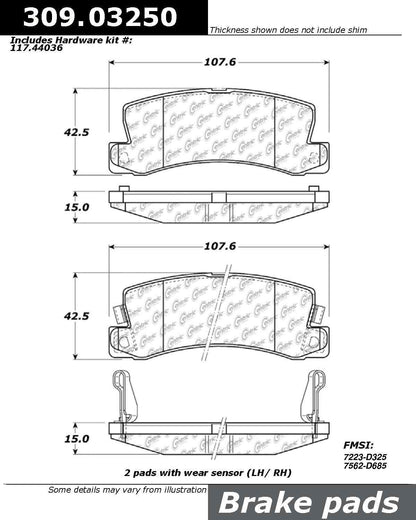 StopTech Sport Brake Pads With Shims And Hardware