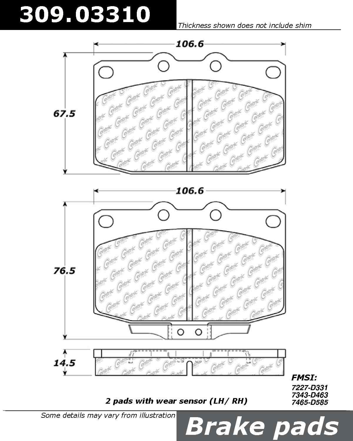 StopTech Sport Brake Pads With Shims