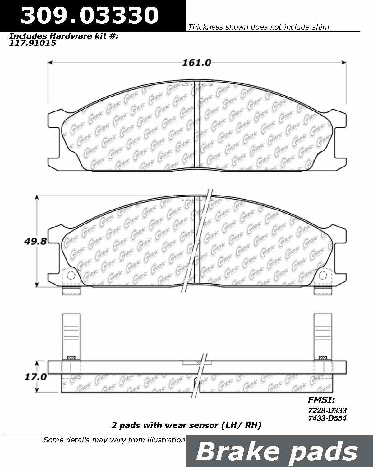 StopTech Sport Brake Pads With Shims And Hardware