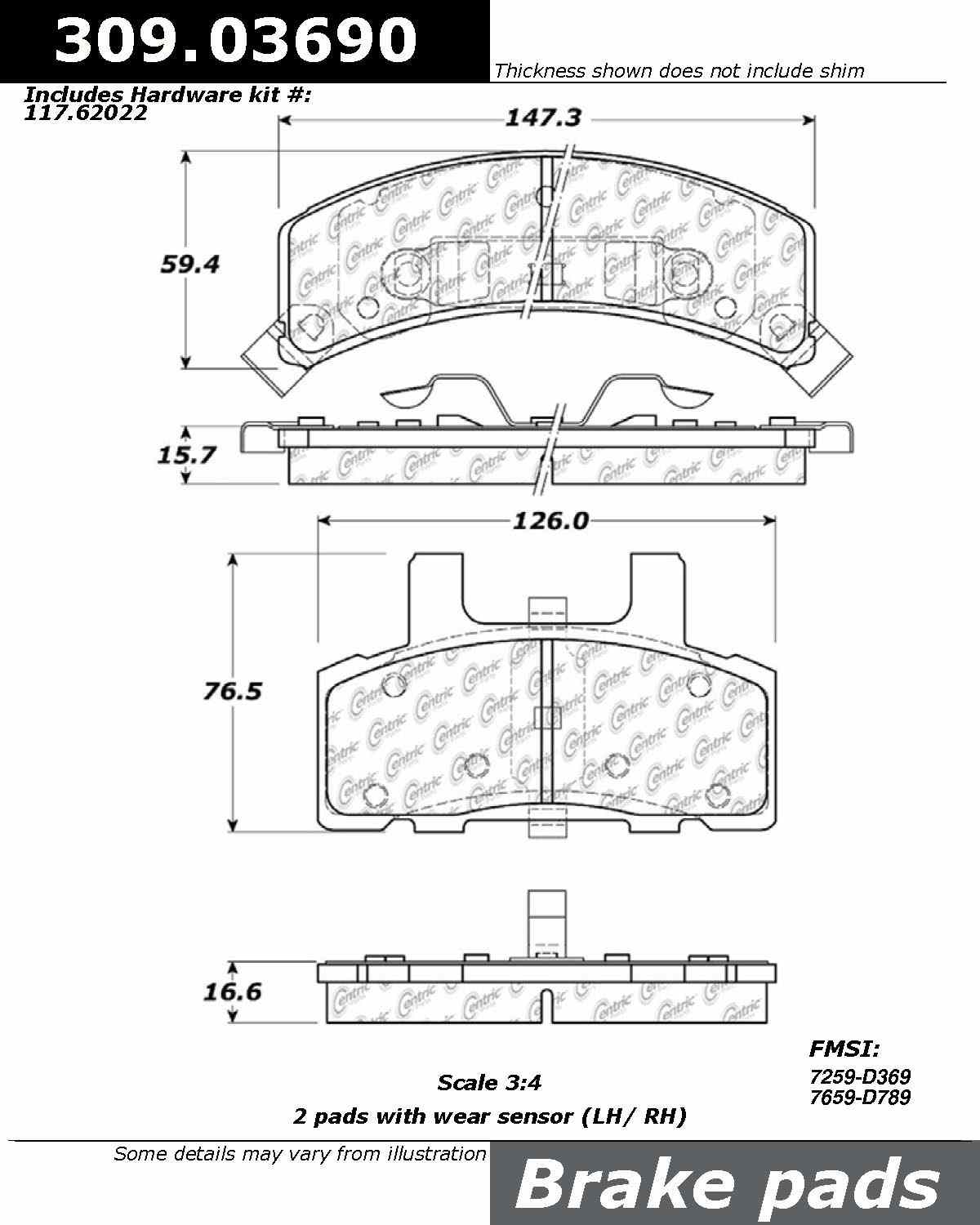 StopTech Sport Brake Pads With Shims And Hardware