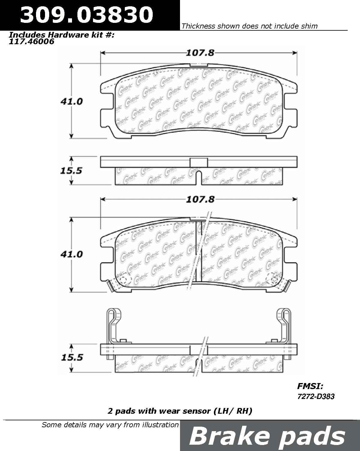 StopTech  Sport Brake Pads With Shims And Hardware