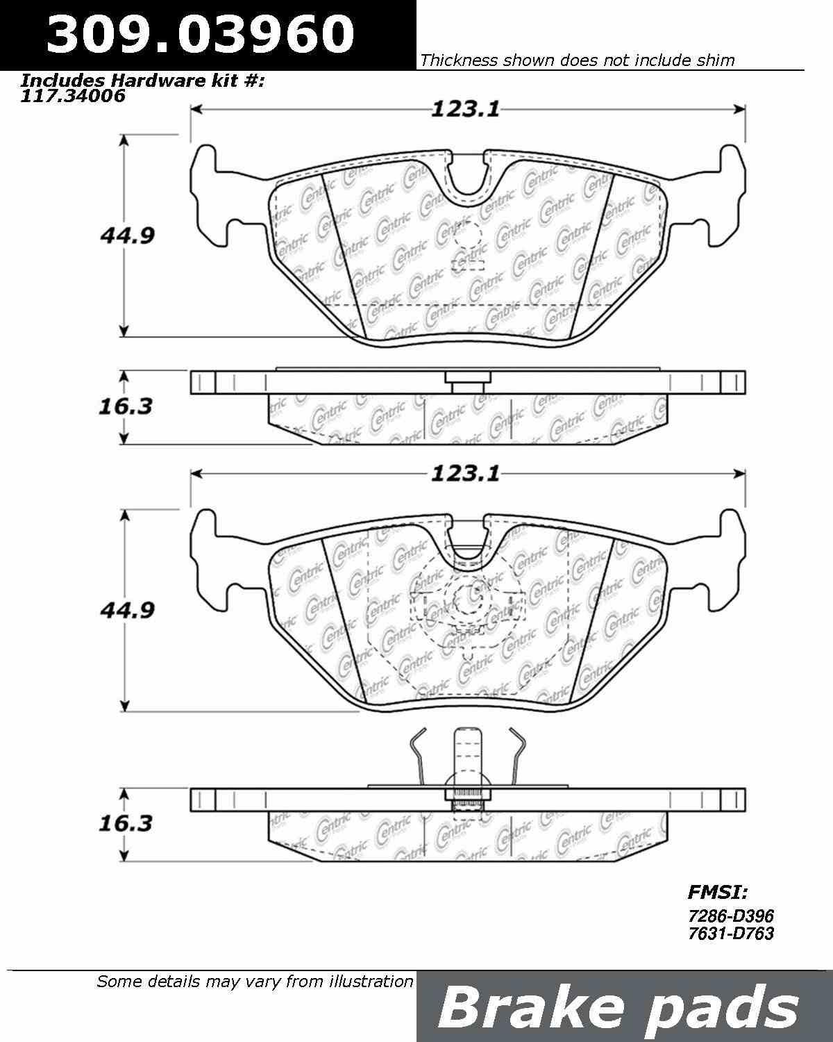 StopTech Sport Brake Pads With Shims And Hardware