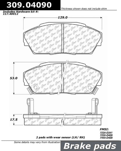 StopTech Sport Brake Pads With Shims And Hardware