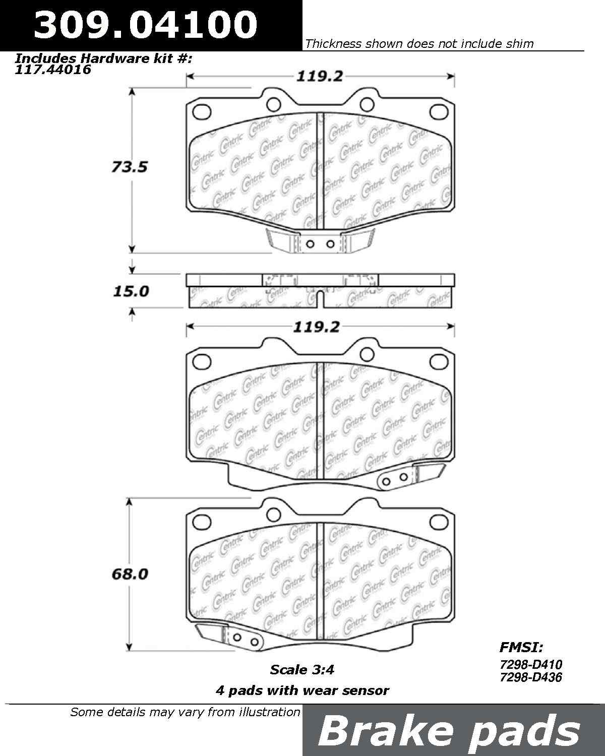 StopTech Sport Brake Pads With Shims And Hardware