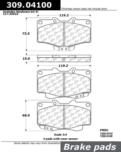 StopTech Sport Brake Pads With Shims And Hardware