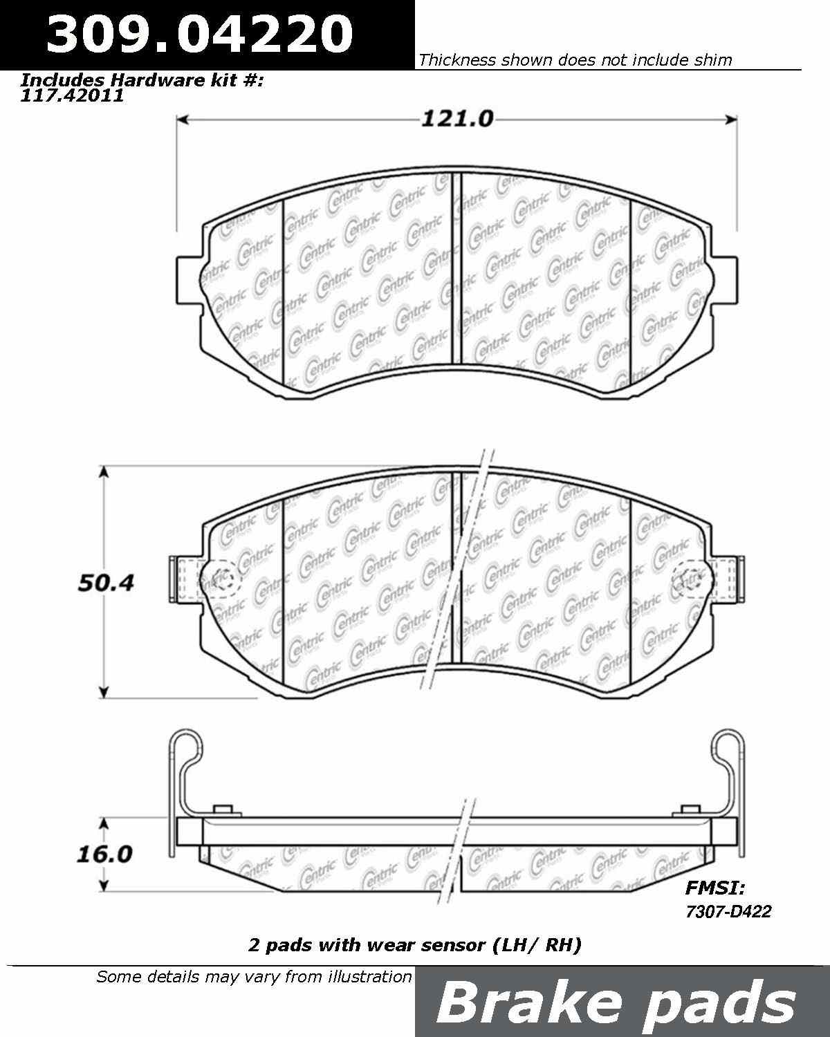 StopTech Sport Brake Pads With Shims And Hardware