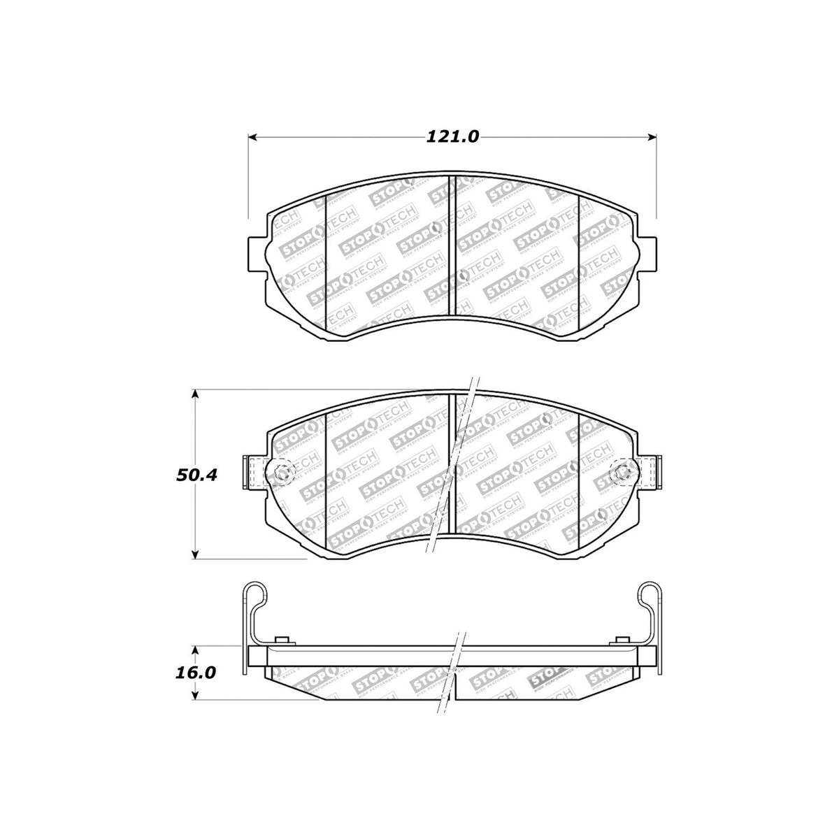 StopTech Sport Brake Pads With Shims And Hardware