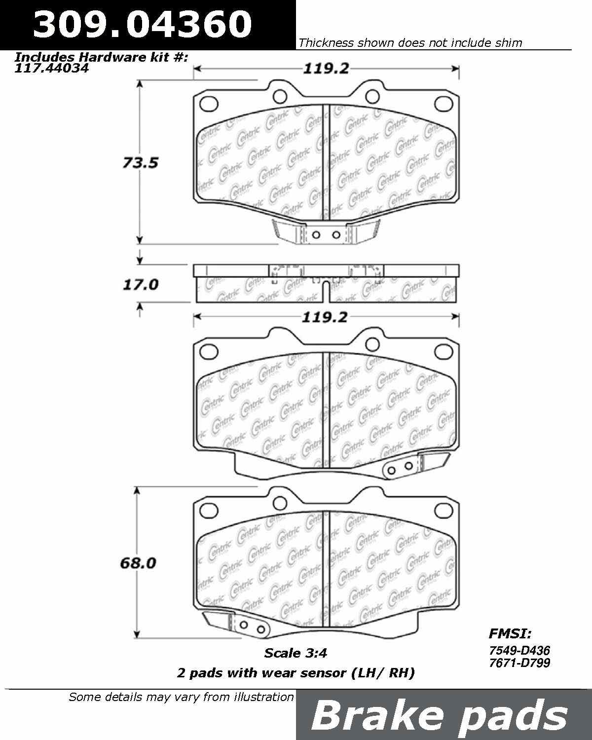 StopTech Sport Brake Pads With Shims And Hardware