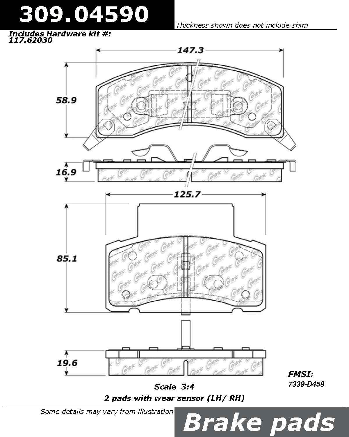 StopTech Sport Brake Pads With Shims And Hardware