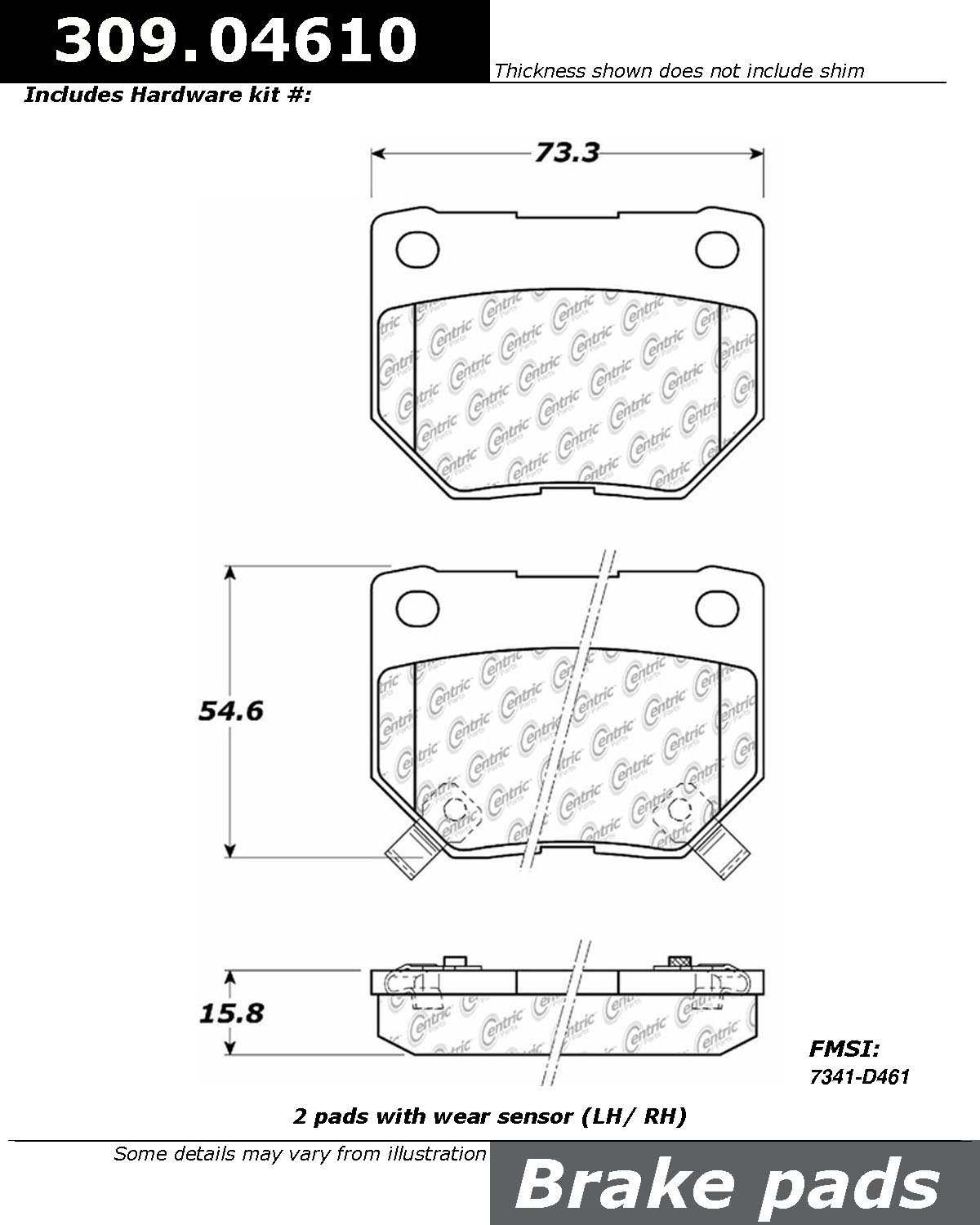 StopTech Sport Brake Pads With Shims