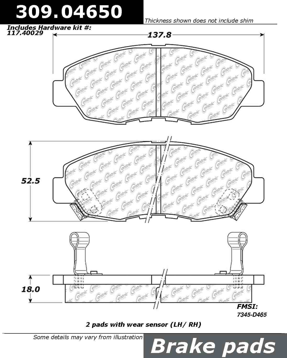 StopTech Sport Brake Pads With Shims And Hardware