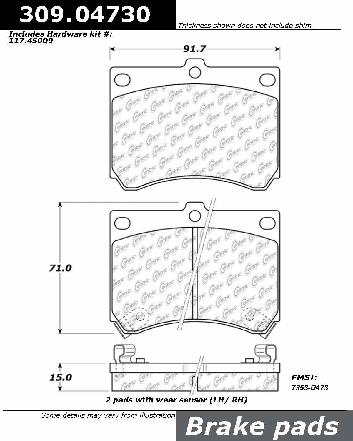 StopTech Sport Brake Pads With Shims And Hardware