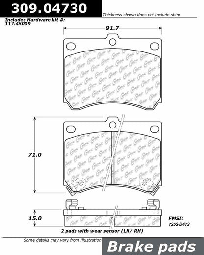StopTech Sport Brake Pads With Shims And Hardware