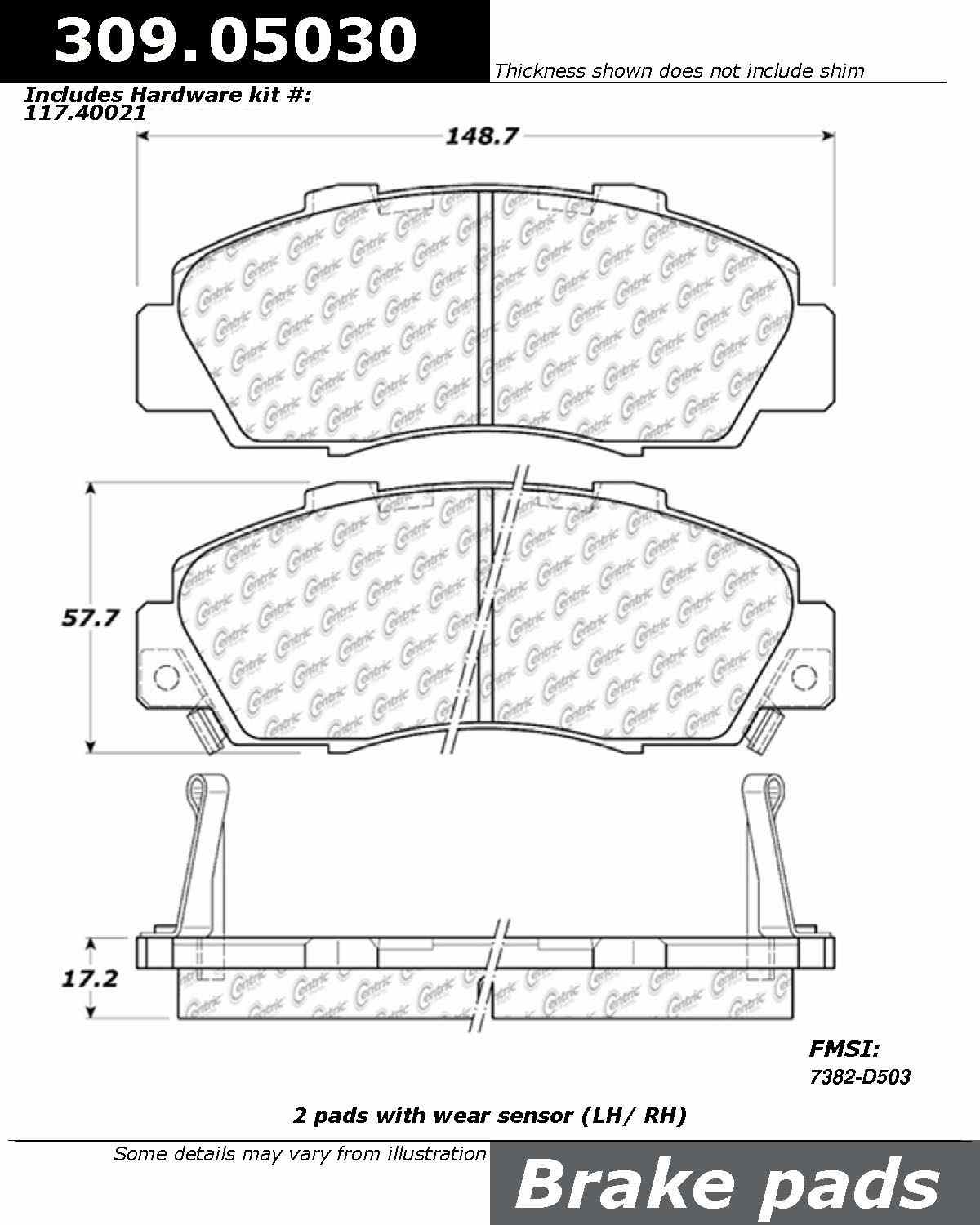 StopTech Sport Brake Pads With Shims And Hardware