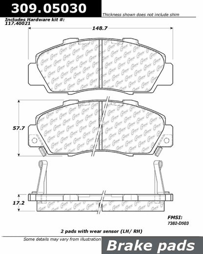 StopTech Sport Brake Pads With Shims And Hardware