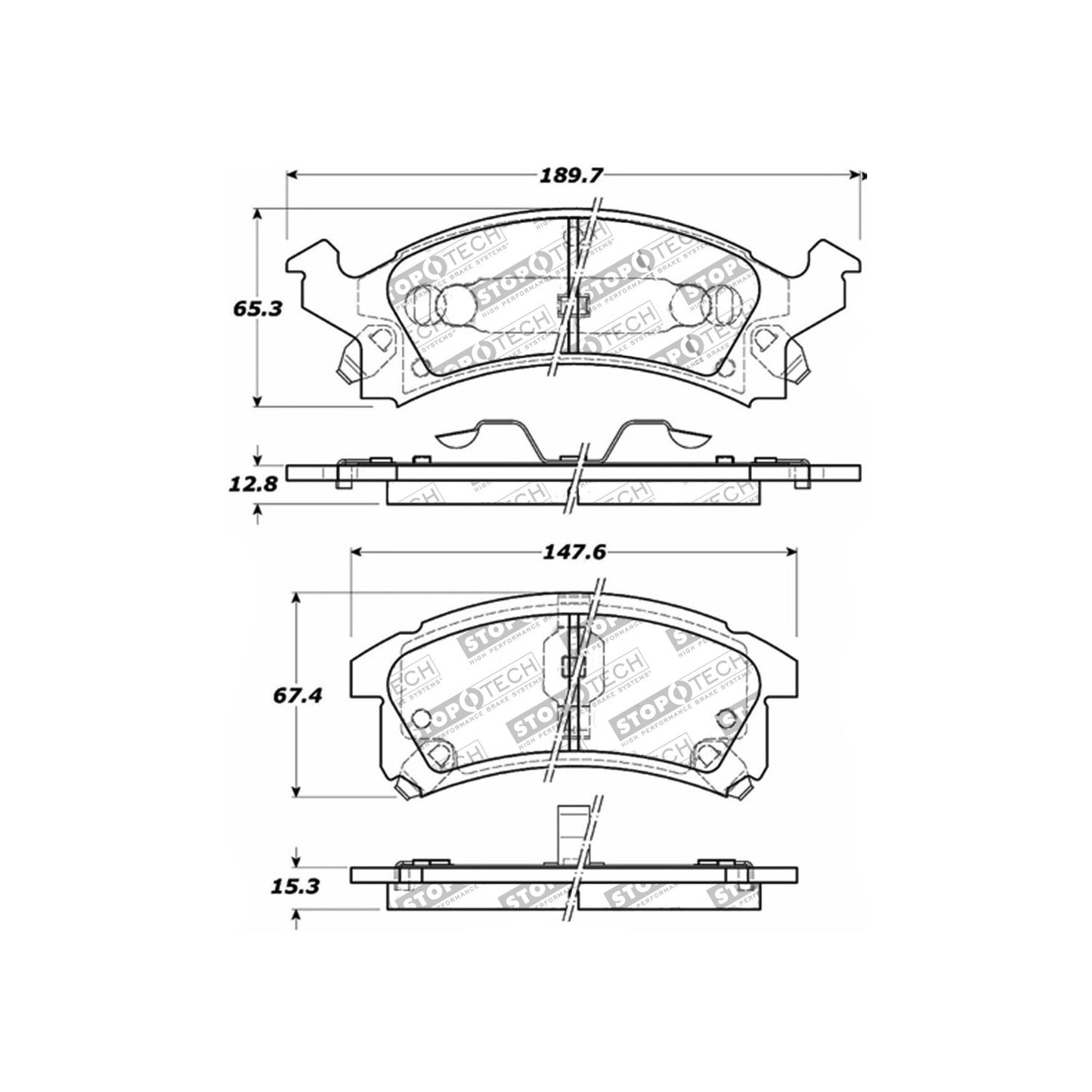 StopTech Sport Brake Pads With Shims And Hardware