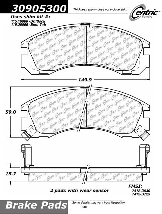 StopTech Sport Brake Pads With Shims And Hardware