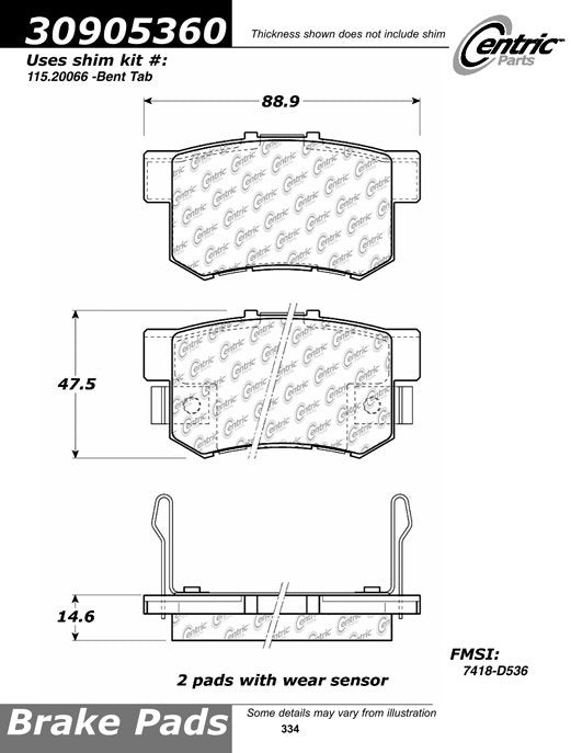 StopTech Sport Brake Pads With Shims And Hardware