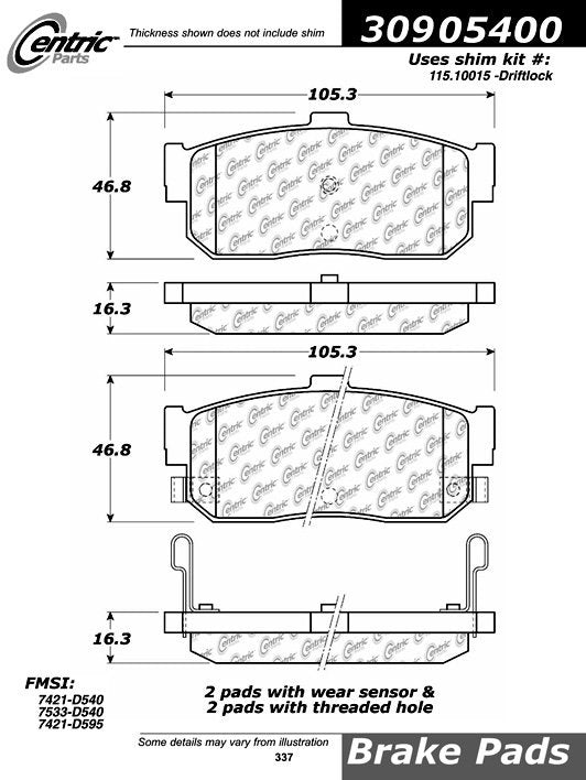 StopTech Sport Brake Pads With Shims And Hardware