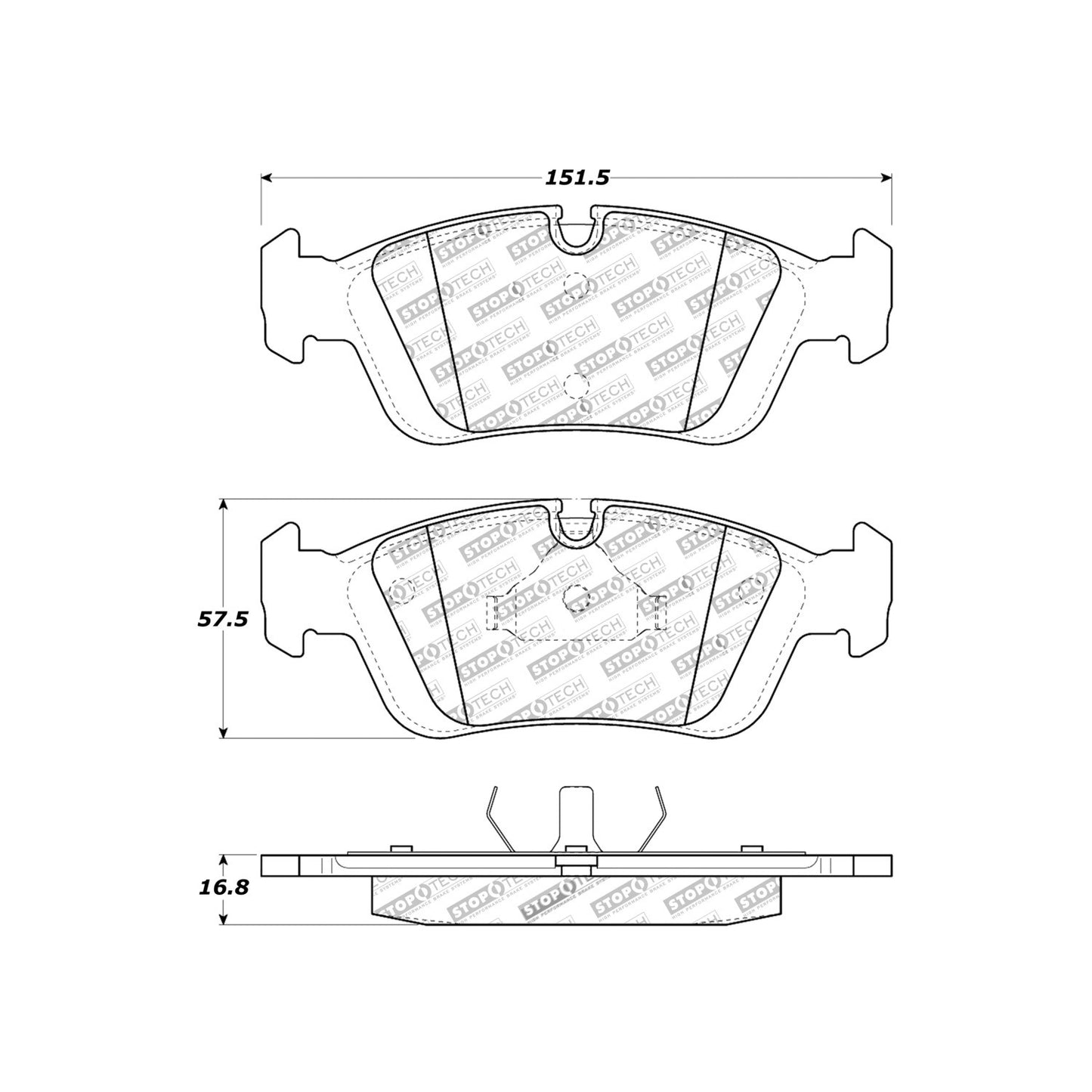 StopTech Sport Brake Pads With Shims And Hardware