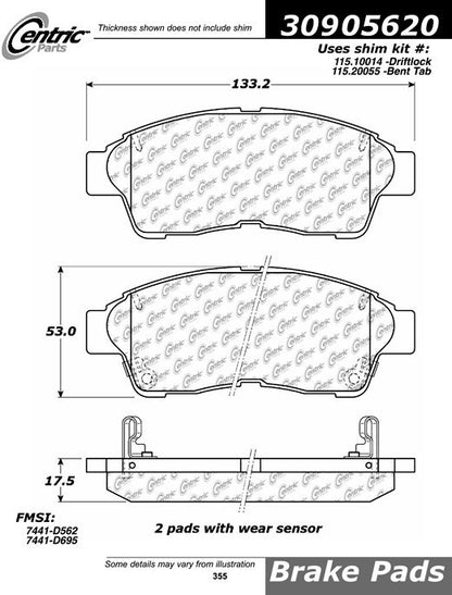 StopTech Sport Brake Pads With Shims And Hardware