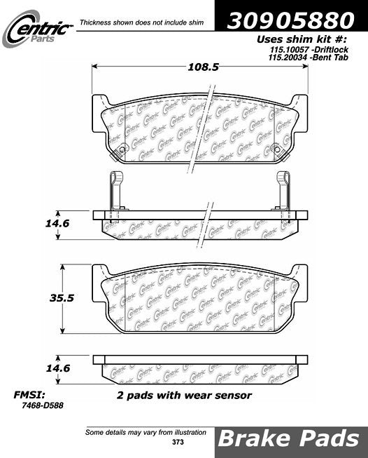 StopTech Sport Brake Pads With Shims And Hardware