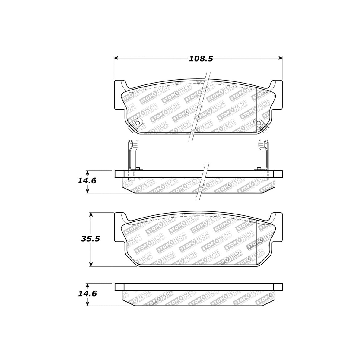 StopTech Sport Brake Pads With Shims And Hardware