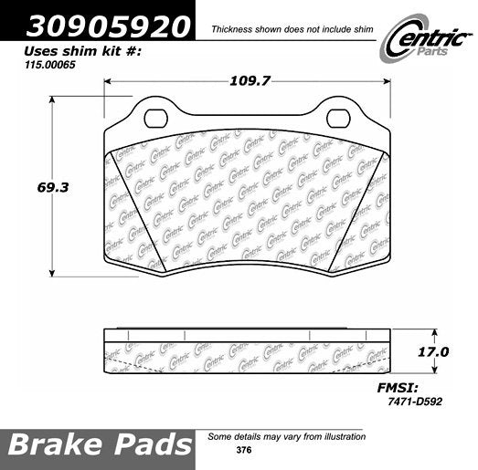 StopTech Sport Brake Pads With Shims And Hardware