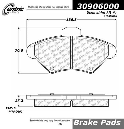 StopTech Sport Brake Pads With Shims And Hardware