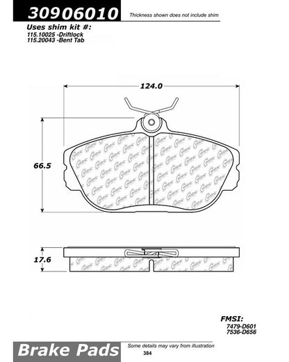 StopTech Sport Brake Pads With Shims And Hardware
