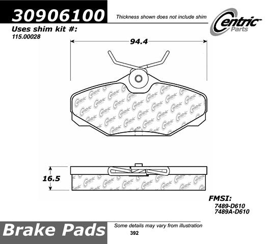 StopTech Sport Brake Pads With Shims And Hardware