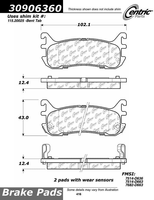StopTech Sport Brake Pads With Shims And Hardware