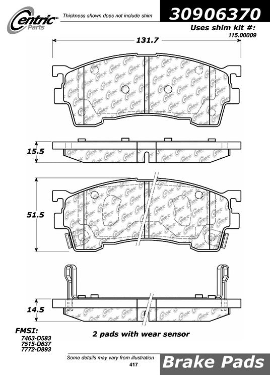 StopTech Sport Brake Pads With Shims And Hardware