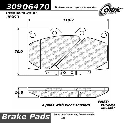 StopTech Sport Brake Pads With Shims And Hardware