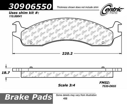 StopTech Sport Brake Pads w/Shims - Rear 309.06550