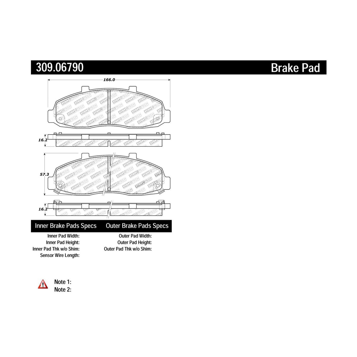StopTech Sport Brake Pads With Shims And Hardware